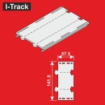 Hacker-Model HCT9650D - H0 - Gerade Segment 2-gleisig für Roco-Line, 141,5 x 57,5 mm (6 Stück)